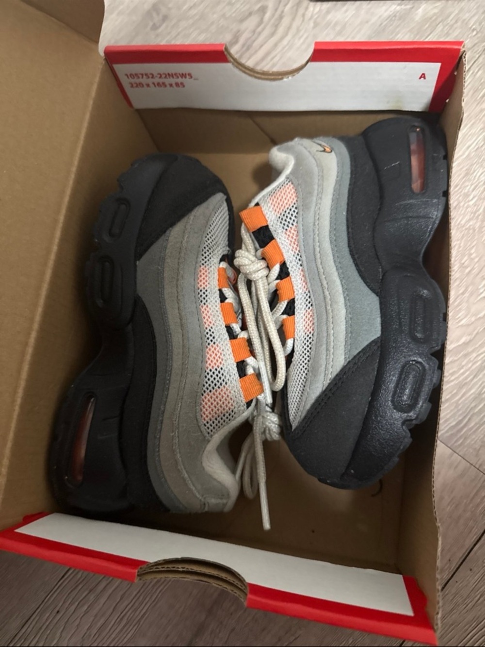 Nike Kids' Air Max Style Sneakers - Gray, Black & Orange